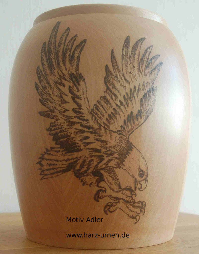 Individuelle Bio Holzurne Motiv Adler
