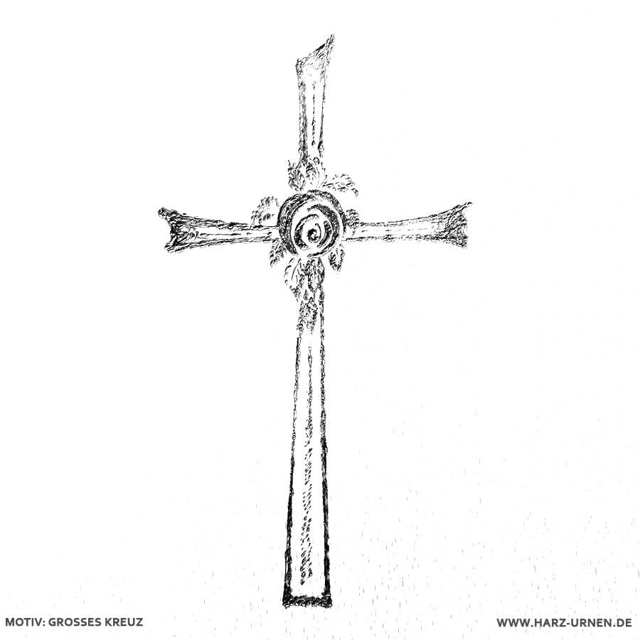 Urne Motiv großes Kreuz